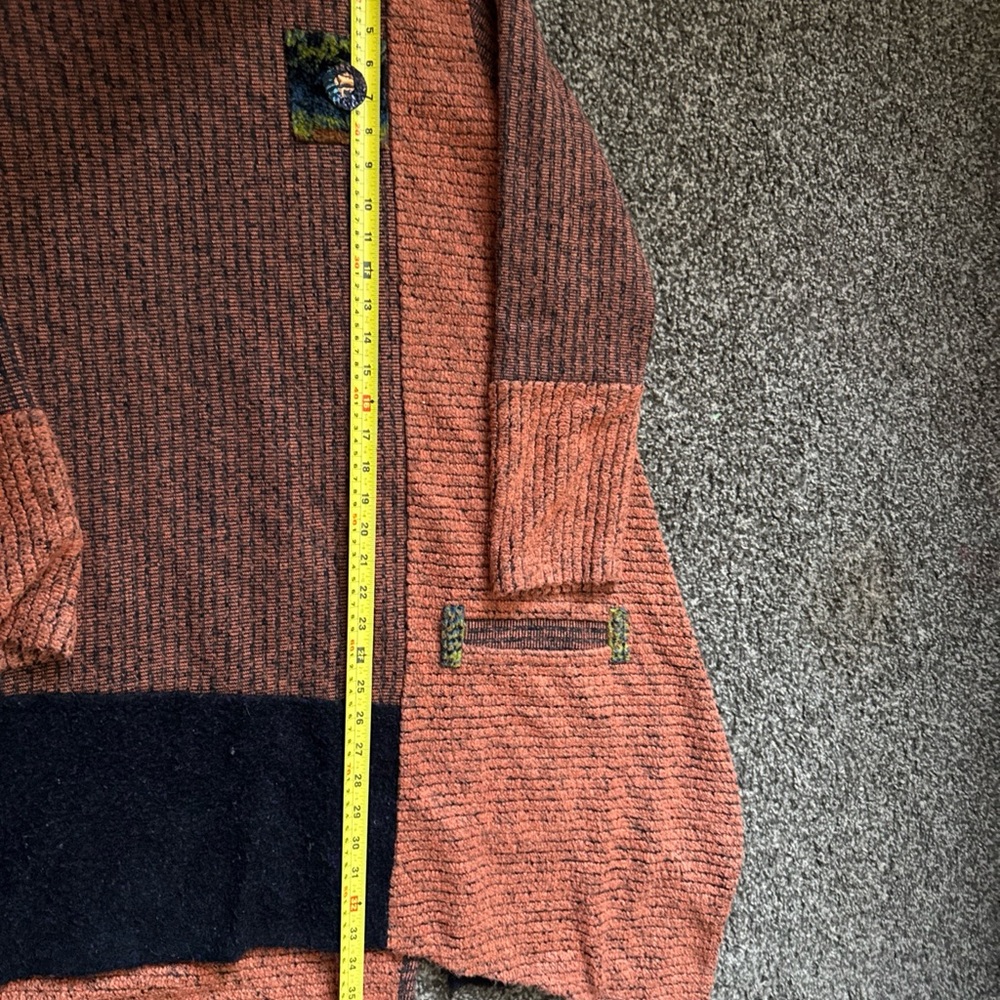 Lee Andersen Asymmetrical Tunic Sweater S Patchwork Art to Wear Cottagecore - Picture 3 of 8